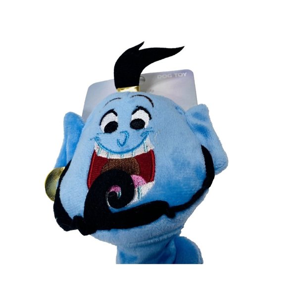 Disney 100 Aladdin Genie Plush Bungee Dog Toy with Squeaker, New Blue Pet Toy - Picture 3 of 7